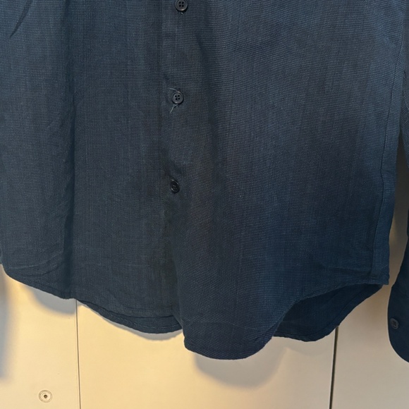 Naked & Famous Indigo Tie Dye Basketweave Long Sleeve Shirt - Small - Picture 4 of 12